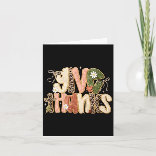 Luipaard Herfst Geef Dank Coquette Latch Hook Gare Kaart (Voorkant)