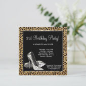 Luipaard Hoge Hakken Vrouwen 21e Verjaardag Kaart (Staand voorkant)