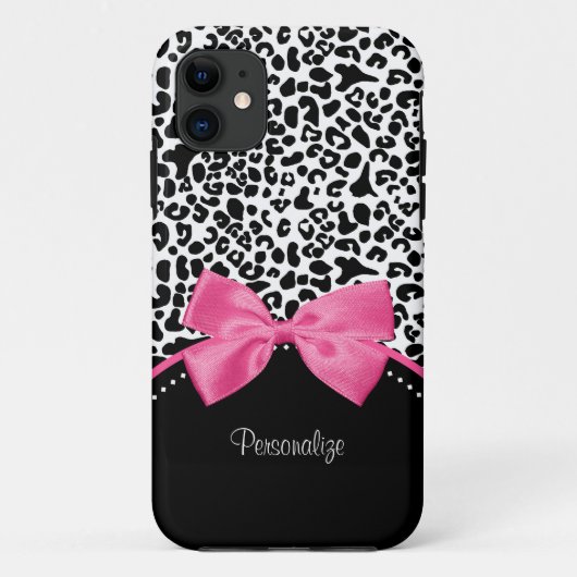 Luipaard Hot Pink Strik Case-Mate iPhone Case (Achterkant)