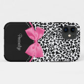 Luipaard Hot Pink Strik Case-Mate iPhone Case (Achterkant (horizontaal))
