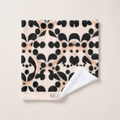 Luipaard huid Beige Bloemen Modern Mozaïek Patroon Bad Handdoek (Wasdoekje)