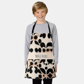 Luipaard huid Beige Bloemen Modern Mozaïek Patroon Schort (Gedragen)