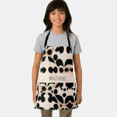 Luipaard huid Beige Bloemen Modern Mozaïek Patroon Schort (Insitu)