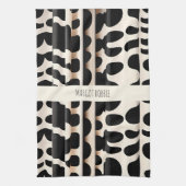 Luipaard huid Beige Modern Patroon Theedoek (Verticaal)