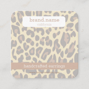 Luipaard Huid Handgemaakte Sieraden Studs Display  Vierkante Visitekaartje