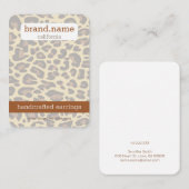 Luipaard Huid Handgemaakte Sieraden Studs Display  Visitekaartje (Voorkant / Achterkant)