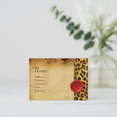 LUIPAARD HUID, RODE WAS SEAL PARCHMENT Monogram Visitekaartje (Staand voorkant)