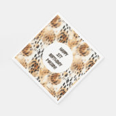 Luipaard Huidpatroon, Safari thema 1e verjaardag Servet (Hoek)