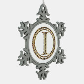 luipaard I Tin Sneeuwvlok Ornament (Links)