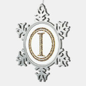 luipaard I Tin Sneeuwvlok Ornament (Rechts)