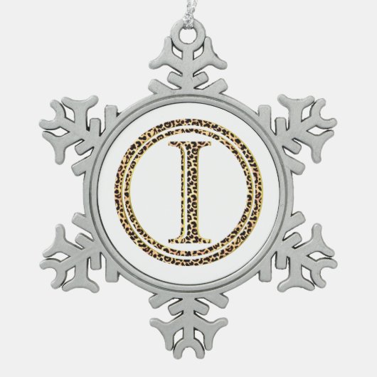luipaard I Tin Sneeuwvlok Ornament (Voorkant)
