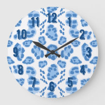 Luipaard Ikat in Blauw Porselein