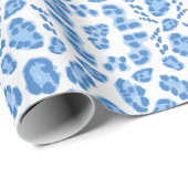 Luipaard Ikat in Blauwe Porselein Cadeaupapier (Rol Hoek)