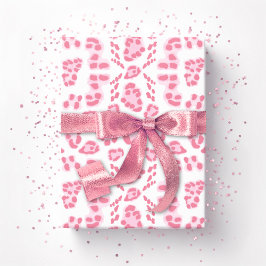 Luipaard Ikat in Roze Cadeaupapier