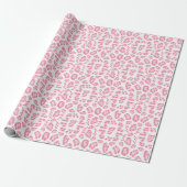 Luipaard Ikat in Roze Cadeaupapier (Uitgerold)
