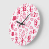 Luipaard Ikat in Roze Grote Klok (Hoek)