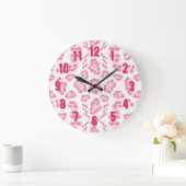 Luipaard Ikat in Roze Grote Klok (Huis)