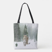 Luipaard in de sneeuw tote bag (Achterkant)