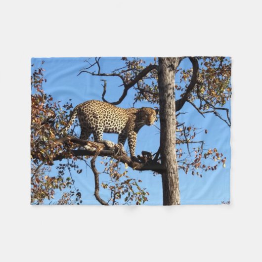 Luipaard in een boom in Afrika Fleece Deken (Voorkant (Horizontaal))