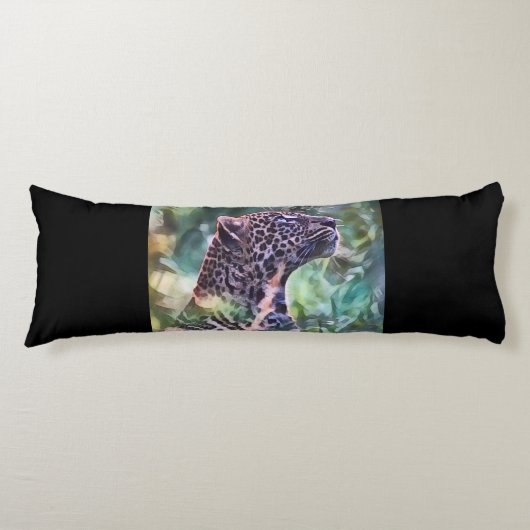 Luipaard in een zonlicht Oerwoud Lichaamskussen (Voorkant)