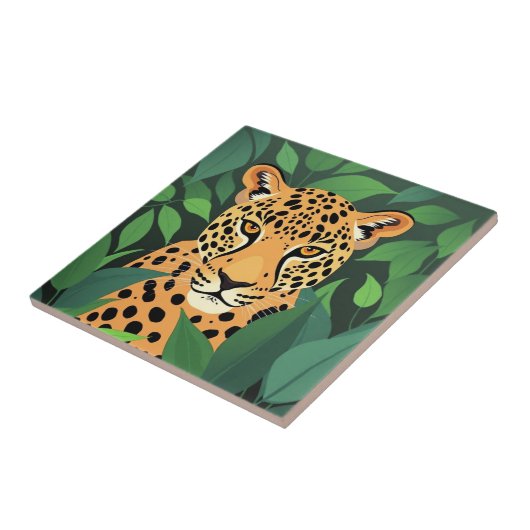 Luipaard in het Oerwoud Tegeltje (Zijkant)