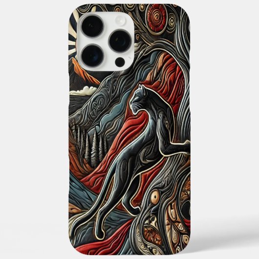 Luipaard in kleurrijk berglandschap Case-Mate iPhone case (Achterkant)