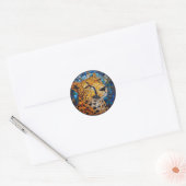 Luipaard in Levendige Kleuren Ronde Sticker (Envelop)
