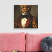 Luipaard in pak | Dierenkunst | Dier in een pak Canvas Afdruk (Insitu (Woonkamer))
