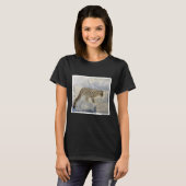 luipaard in sneeuwwinterolie die dieren van de t-shirt (Voorkant volledig)