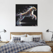 luipaard in sprong canvas afdruk (Insitu (Slaapkamer))
