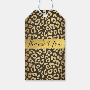 Luipaard Jachtluipaar Dier Huid Print Goud Favorie Cadeaulabel