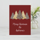 Luipaard Jachtluipaard Buffalo Plaid Kerstbomen Ka Aankondiging (Staand voorkant)