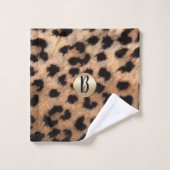 Luipaard Jachtluipaard Dierenprint Chic Monogram Bad Handdoek (Wasdoekje)