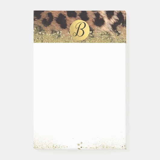 Luipaard Jachtluipaard Dierenprint Goud Glitter Mo Post-it® Notes (Voorkant)