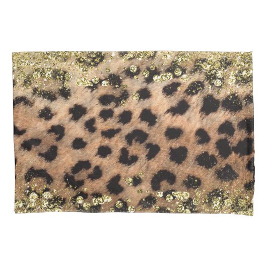 Luipaard Jachtluipaard Dierenprint Goud Glitters M Kussensloop (Voorkant)