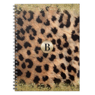 Luipaard Jachtluipaard Dierenprint Goud Glitters M Notitieboek