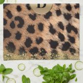 Luipaard Jachtluipaard Dierenprint Gouden Glitters Theedoek (Gevouwen)