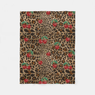 Luipaard Jachtluipaard Dierenprint Rode Kersen Pat Fleece Deken