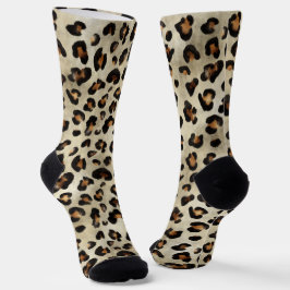 Luipaard Jachtluipaard Dierprint Patroon Beige Bru Sokken