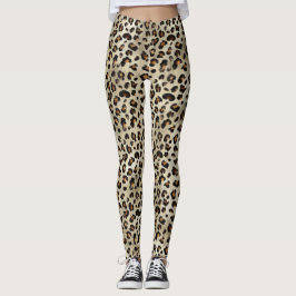 Luipaard Jachtluipaard Dierprintpatroon Beige Brui Leggings
