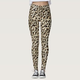 Luipaard Jachtluipaard Dierprintpatroon Beige Brui Leggings