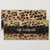 Luipaard Jachtluipaard Goud Glitter Glam Cadeaubon (Voorkant / Achterkant)
