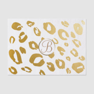 Luipaard Jachtluipaard Goud Print Monogram Letter  Tissuepapier