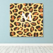 Luipaard Jachtluipaard Monogram Gestrekte Canvaspr Canvas Afdruk (Insitu (Houten vloer))