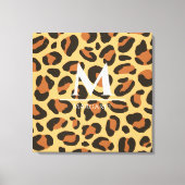 Luipaard Jachtluipaard Monogram Gestrekte Canvaspr Canvas Afdruk (Voorkant)
