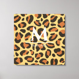Luipaard Jachtluipaard Monogram Gestrekte Canvaspr Canvas Afdruk