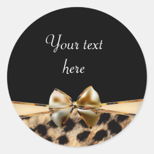 Luipaard Jachtluipaard Print Boog Verjaardagsfeest Ronde Sticker