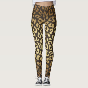Luipaard Jachtluipaard Print Dierenhuiden Goud Omb Leggings