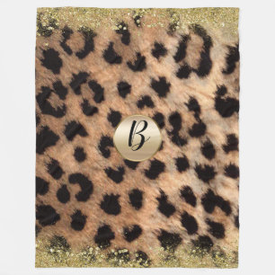 Luipaard Jachtluipaard Print Goud Glitters Glam Mo Fleece Deken