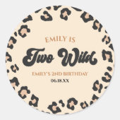Luipaard Jachtluipaard Print Twee Wilde 2de Verjaa Ronde Sticker (Voorkant)